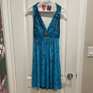 Rampage Blue Halter Dress, Size Small, New with tags